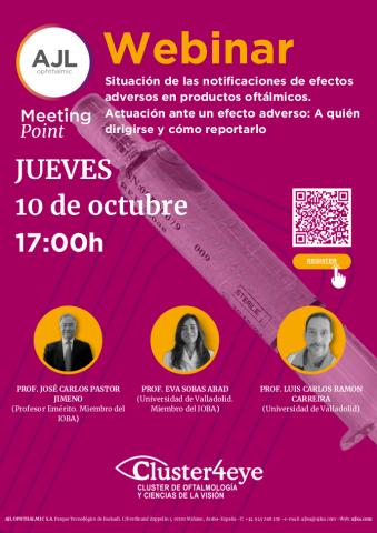 Cartel del webinar con los ponentes